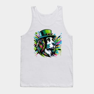 English Springer Spaniel Celebrates St Patrick's Day Joyfully Tank Top